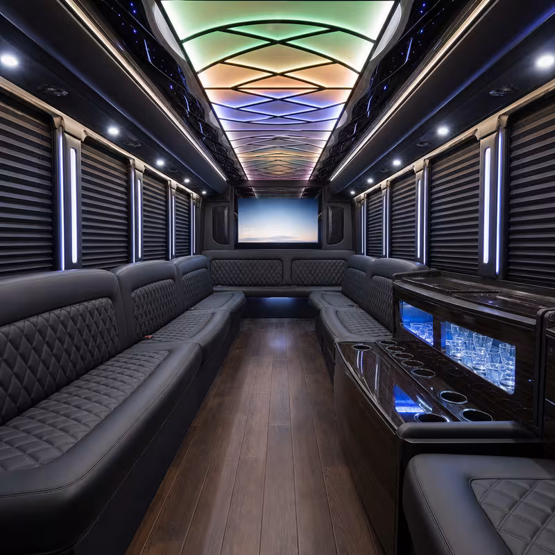 25 Passenger Party Bus Interior