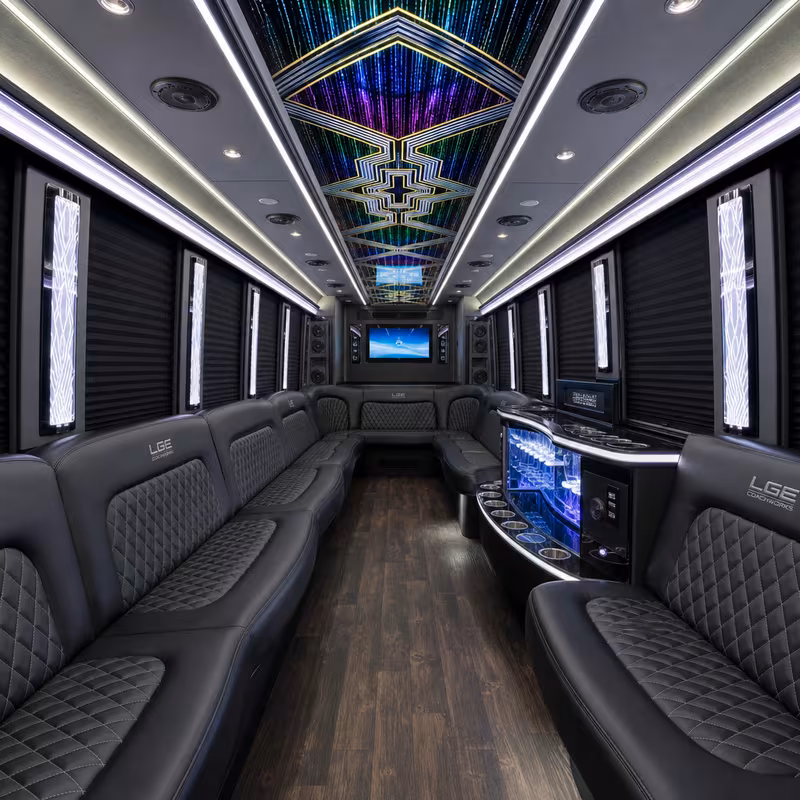 28 Passenger Party Bus Interior