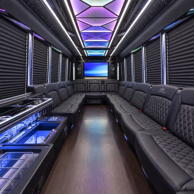 30 Passenger Party Bus Inside