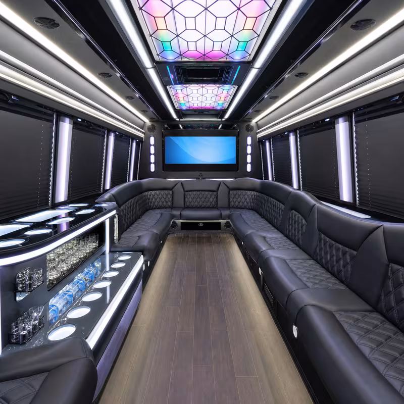 30 Passenger Party Bus Interior