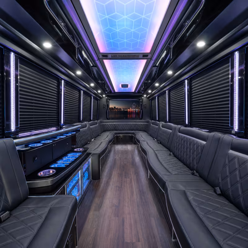 40 Passenger Party Bus Inside