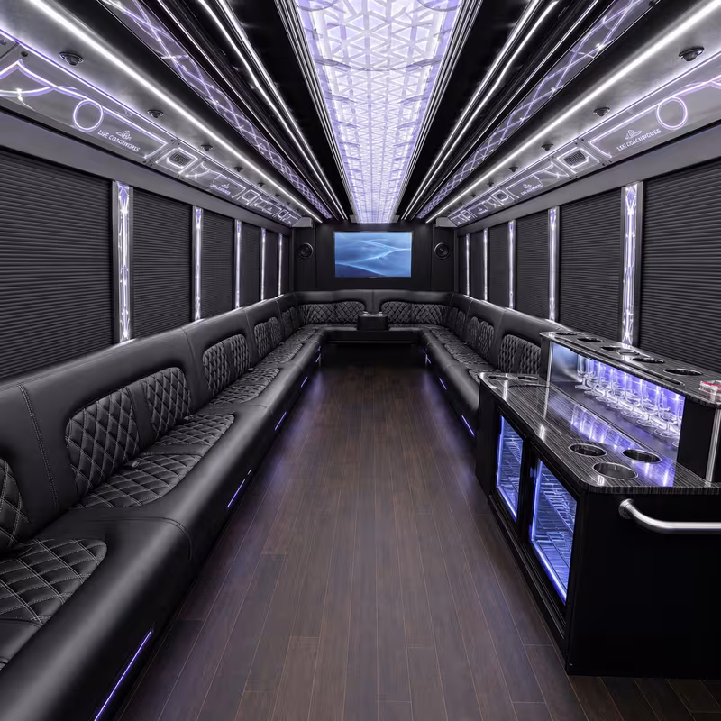 50 Passenger Party Bus Interior