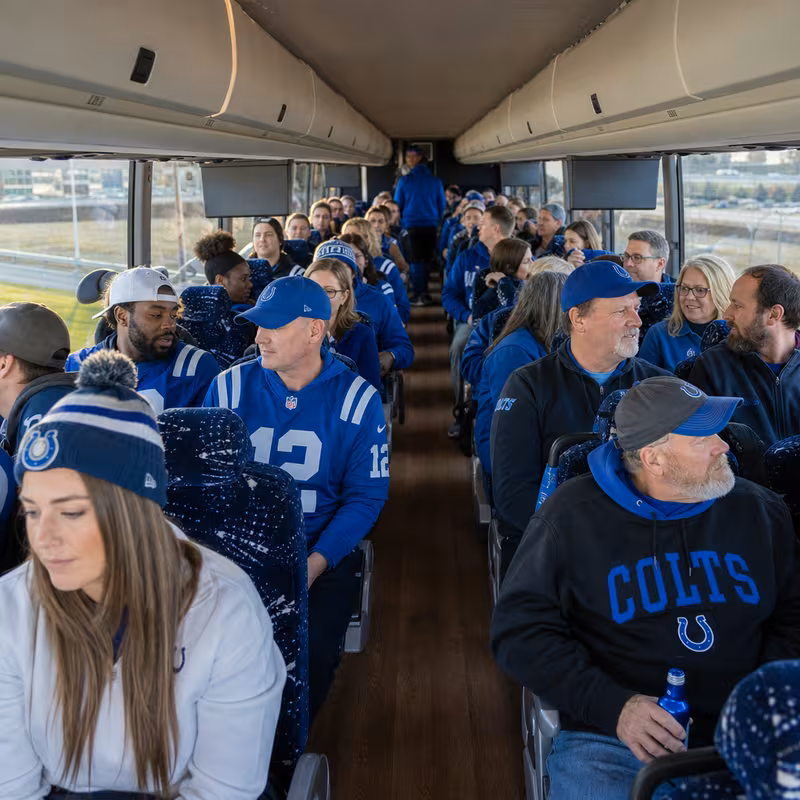 Passenger seating aboard a Indianapolis party bus rental