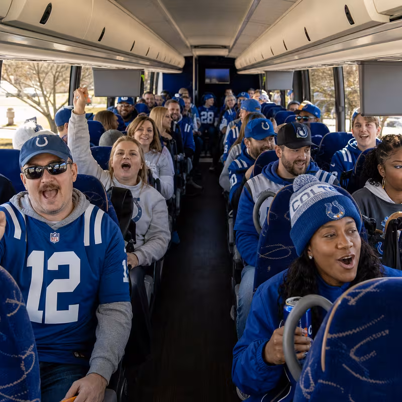 Black Mercedes Sprinter van staged for an Indianapolis Sporting Event Transportation group