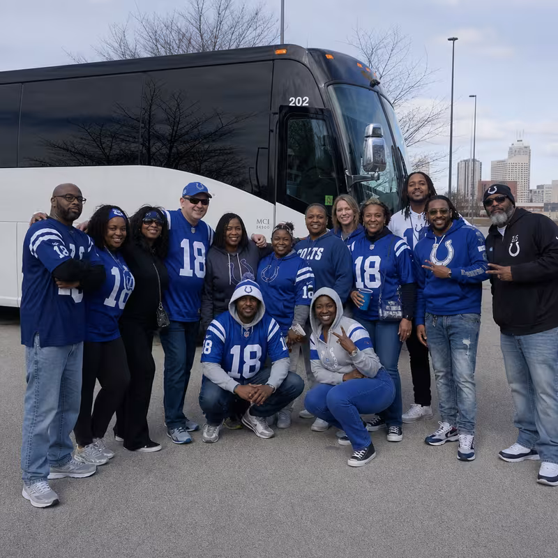 Passengers loading luggage while boarding an Indianapolis group shuttle