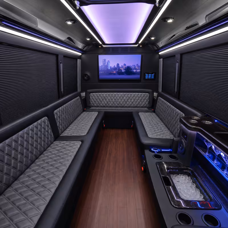 14 Passenger Sprinter Limo Interior