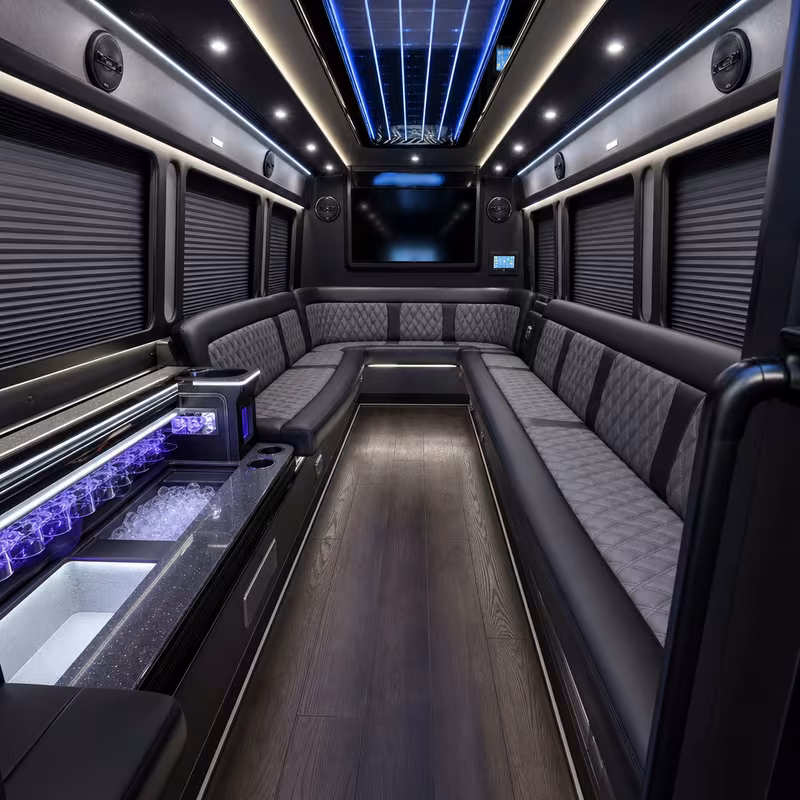 14 Passenger Sprinter Limo Inside